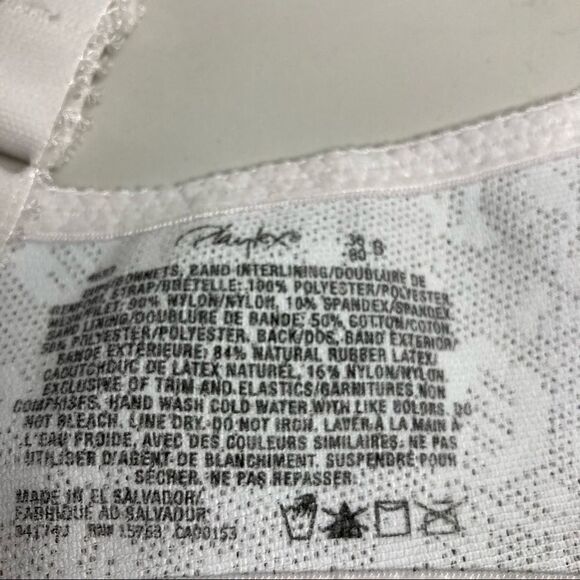 PLAYTEX, Women’s Bra, White, Size 36B, No Wire, - Picture 7 of 11